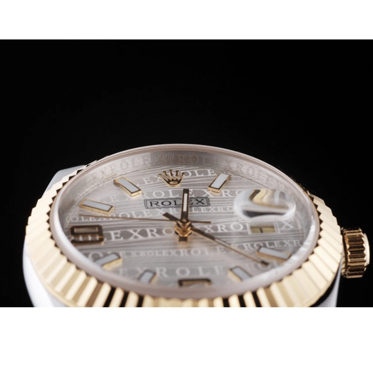 Rolex aaa copy Two 18k DateJust Gold Plated Silver Tone Steel 98084 Rolex Dial Stainless 0709